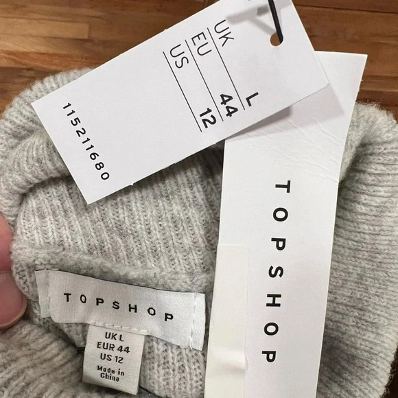 TOP SHOP | Midi dress | Grey Sleeveless Sweater | Size 12 | NWT - Picture 8 of 9